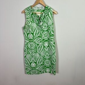 Kate Spade Sleeveless Ruffle Neckline Green Dress Women Size Medium
